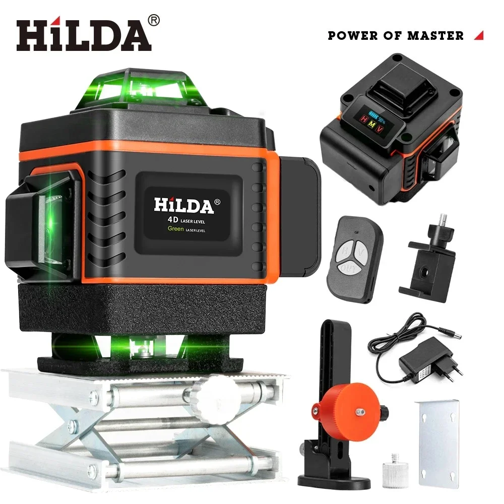 Laser Level 16 Lines 4D Green - HILDA Laser 16/12 garis 4D, garis