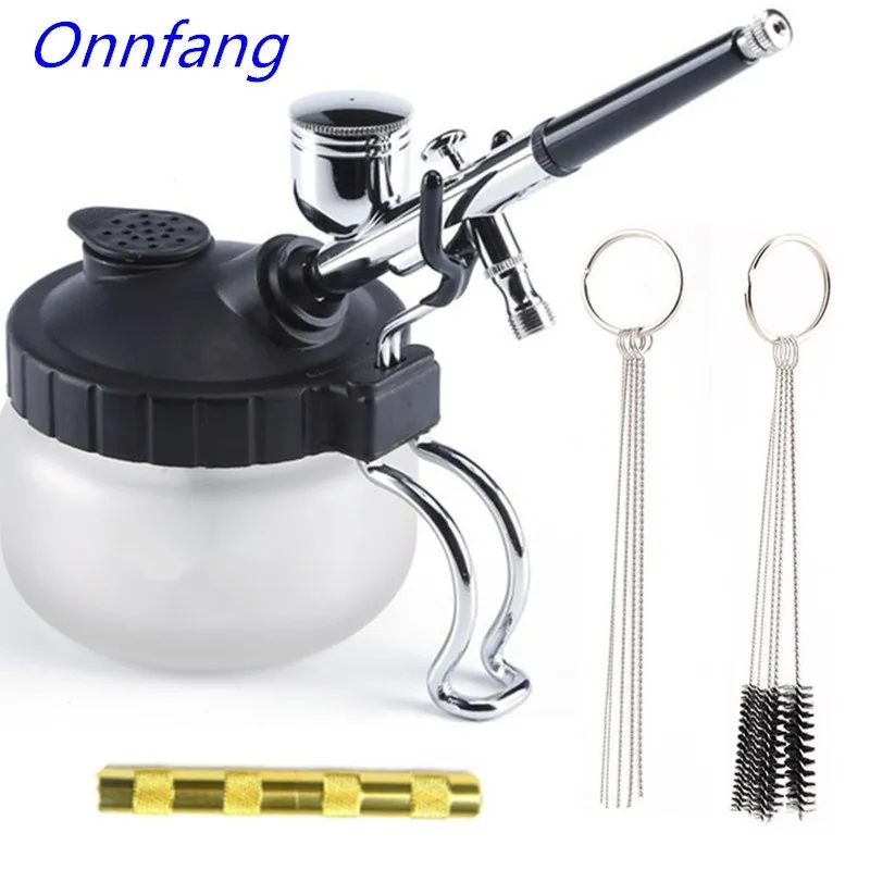 Airbrush Kit With Mini Compressor - Airbrush Cleaning Pot Stabilizer Botol Dudukan