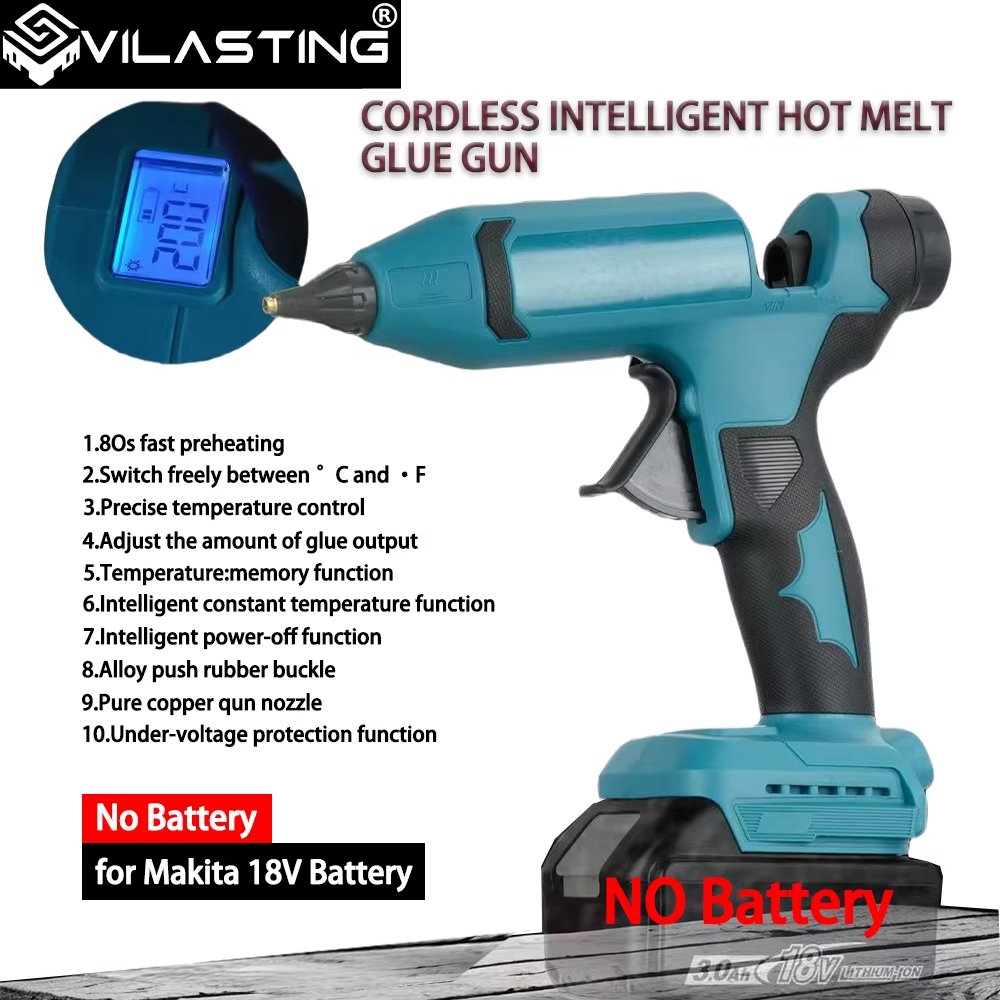 Hot Melt Glue Gun Cordless - Pistol Lem Panas Elektrik VILASTING Tanpa