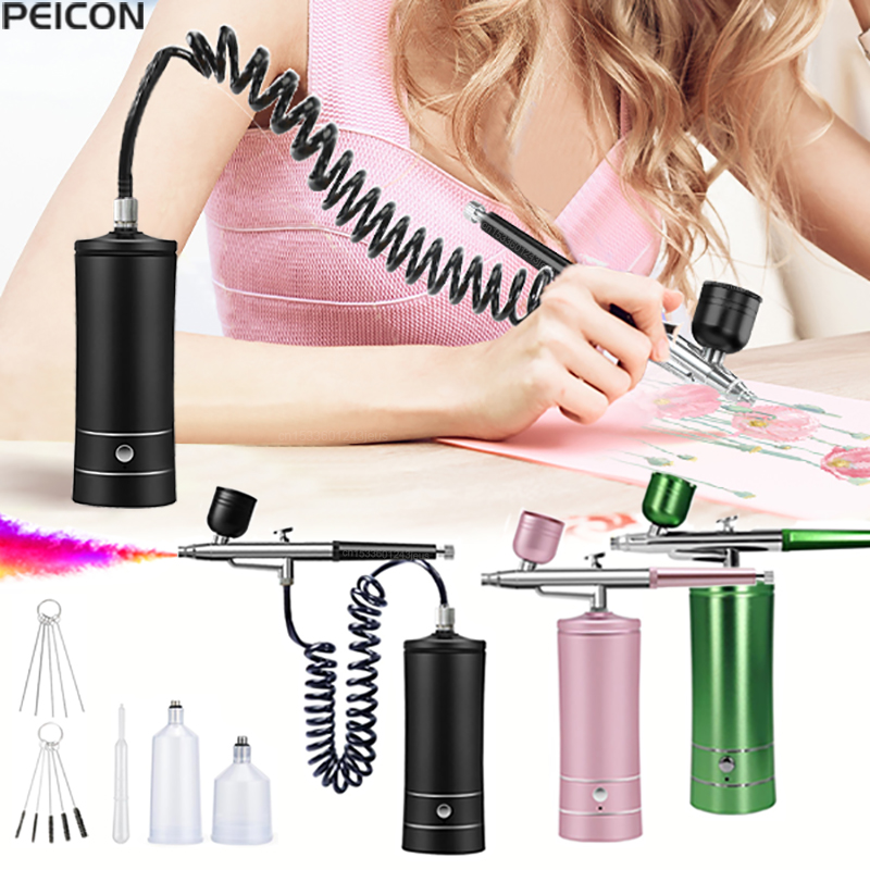 Lukisan Airbrush dengan kompre - Airbrush Kit With Mini Compressor ulasan dan harga